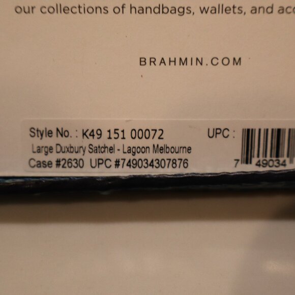 NWT Brahmin Large Duxbury Satchel Lagoon Melbourne with Shoulder strap - Picture 6 of 9